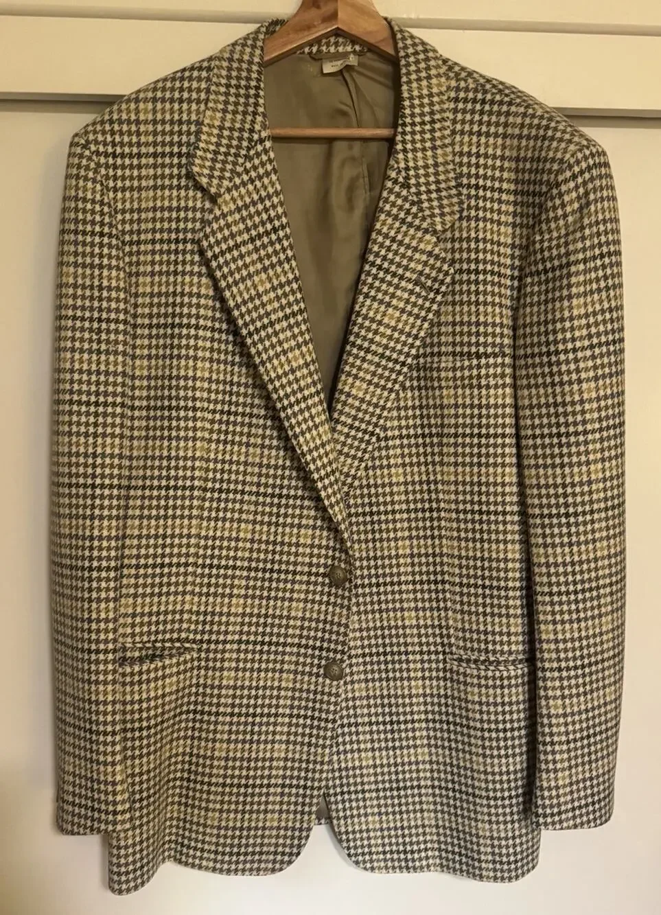 Vintage Gucci Wool & Cashmere Houndstooth Sport Coat - Made in Italy / Blazer